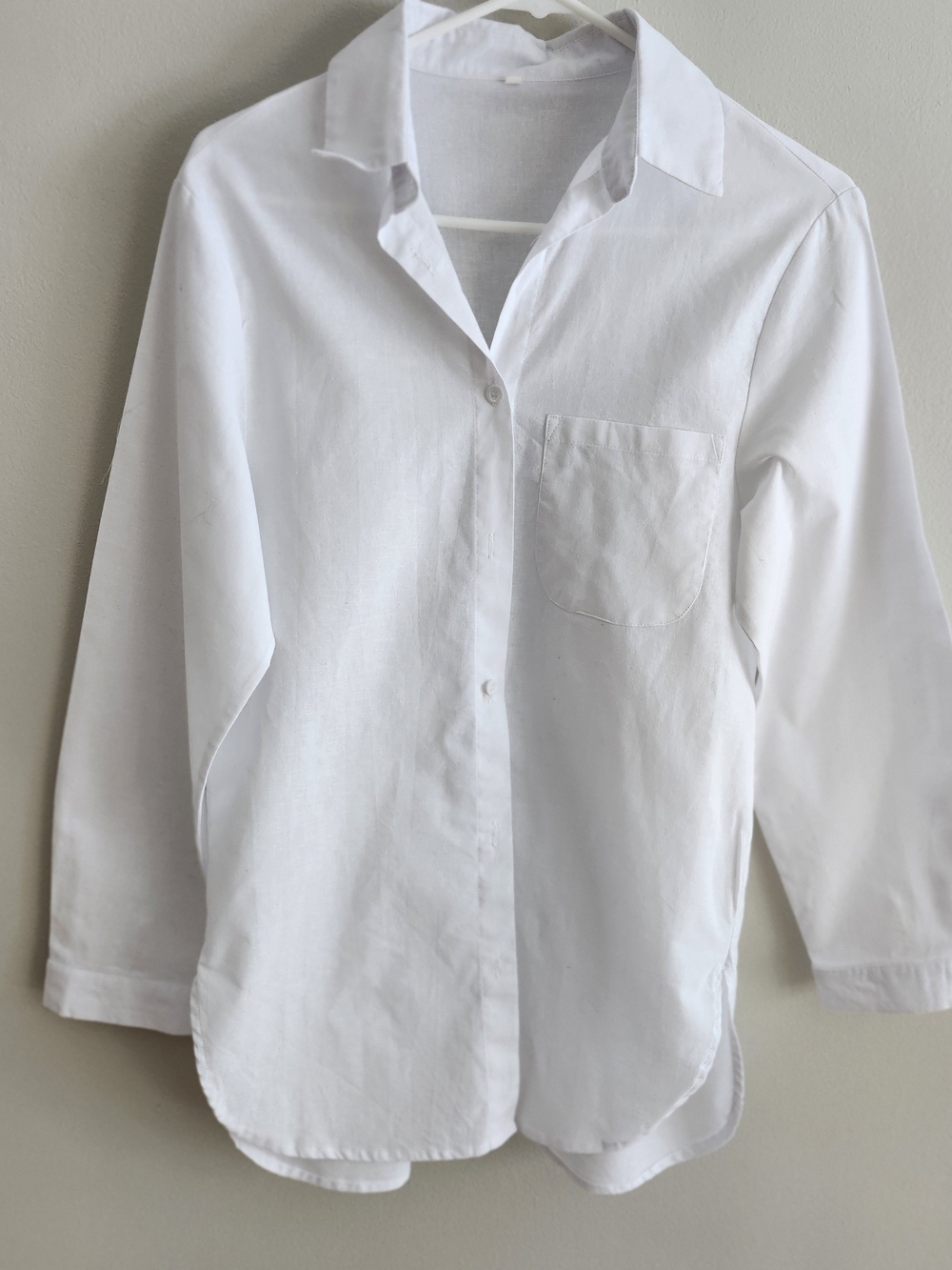 Womens White Button-Up Shirt - Classic Collared Top